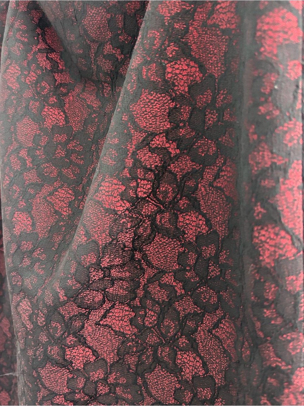 Evan Picone Burgundy and Black Floral Pencil Skirt - Picture 2 of 4
